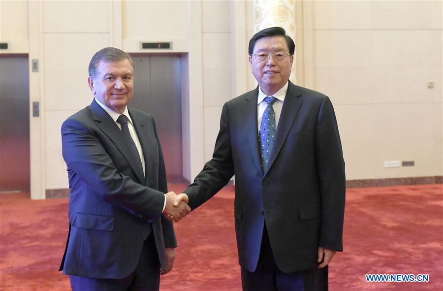 (BRF)CHINA-BEIJING-ZHANG DEJIANG-UZBEK PRESIDENT-MEETING (CN)