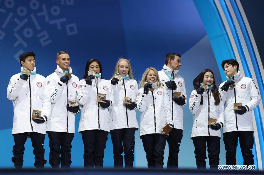 (SP)OLY-SOUTH KOREA-PYEONGCHANG-FIGURE SKATING-TEAM EVENT-MEDAL CEREMONY