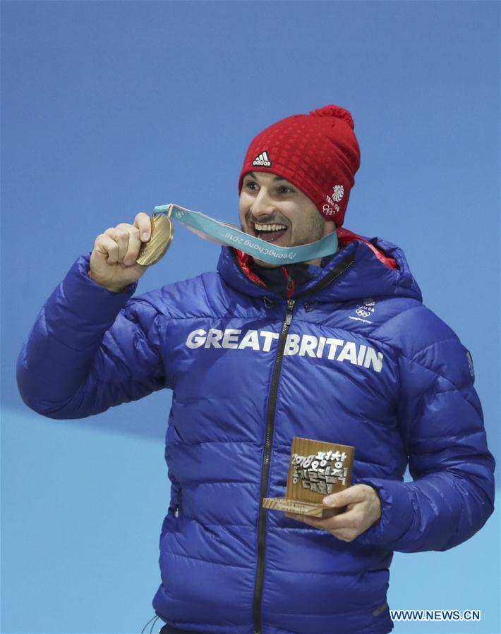 (SP)OLY-SOUTH KOREA-PYEONGCHANG-MEN'S SKELETON-MEDAL CEREMONY