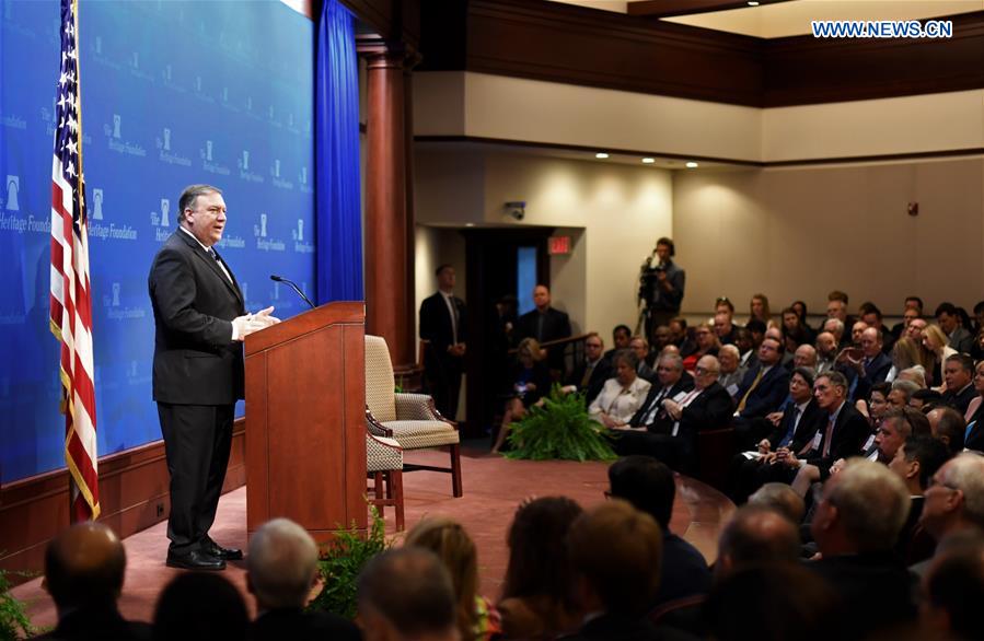 U.S.-WASHINGTON D.C.-POMPEO-IRAN-SPEECH