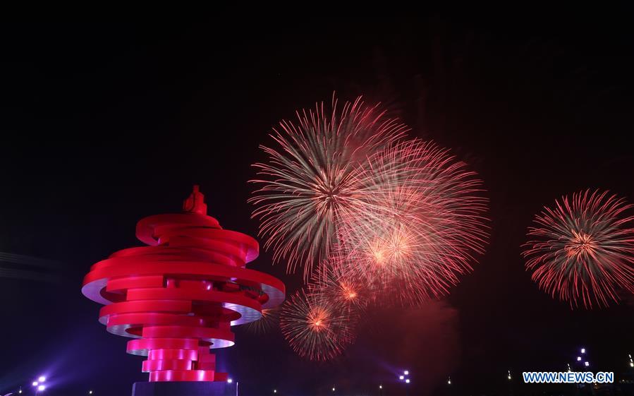 (SCO SUMMIT) CHINA-QINGDAO-SCO-LIGHTS-FIREWORKS-SHOW (CN)