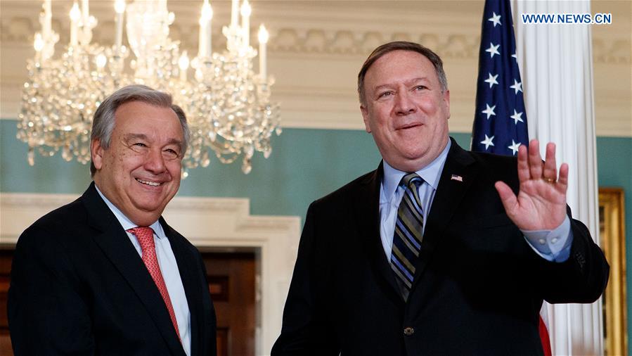 U.S.-WASHINGTON D.C.-POMPEO-GUTERRES-MEETING