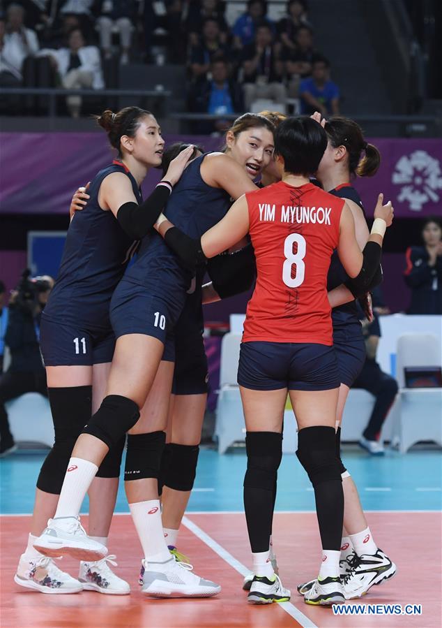 (SP)INDONESIA-JAKARTA-ASIAN GAMES-WOMEN'S VOLLEYBALL-CHINA VS SOUTH KOREA