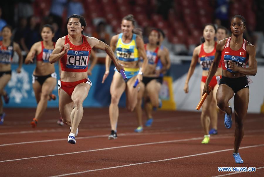 (SP)INDONESIA-JAKARTA-ASIAN GAMES-ATHLETICS-WOMEN'S 4X100M RELAY