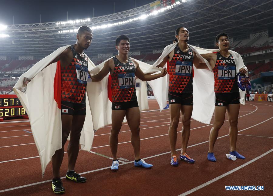 (SP)INDONESIA-JAKARTA-ASIAN GAMES-ATHLETICS-MEN'S 4X400M RELAY