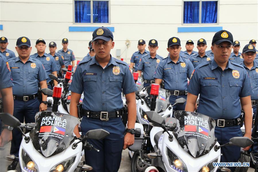 PHILIPPINES-MANILA-CHINESE EMBASSY-E-MOTORCYCLES-POLICE