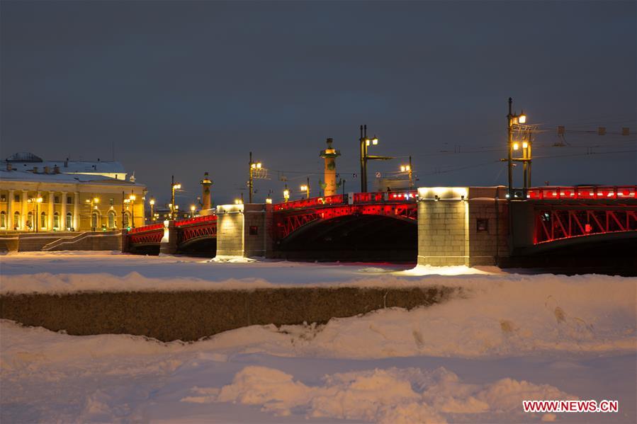 RUSSIA-ST. PETERSBURG-PALACE BRIDGE-CHINESE LUNAR NEW YEAR