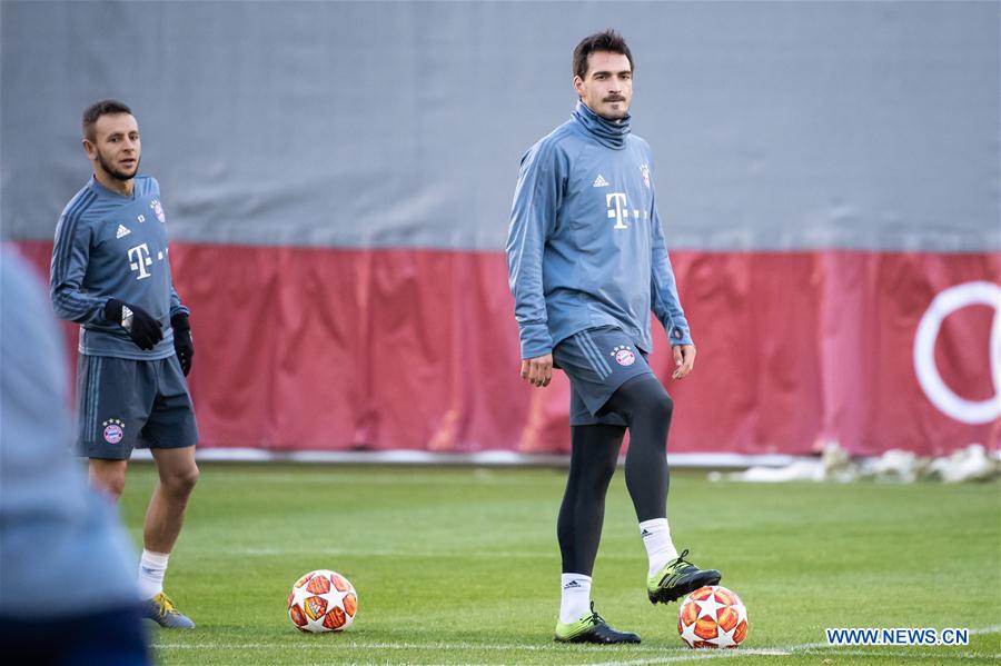 (SP)GERMANY-MUNICH-SOCCER-UEFA CHAMPIONS LEAGUE-BAYERN MUNICH VS LIVERPOOL-TRAINING SESSION