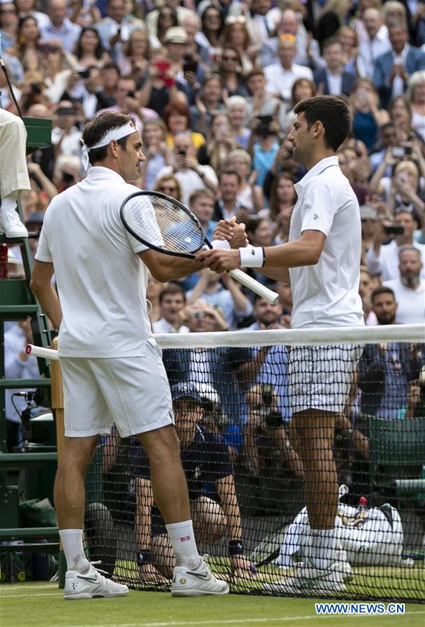 (SP)BRITAIN-LONDON-TENNIS-WIMBLEDON CHAMPIONSHIPS 2019-MEN'S SINGLES-FINAL