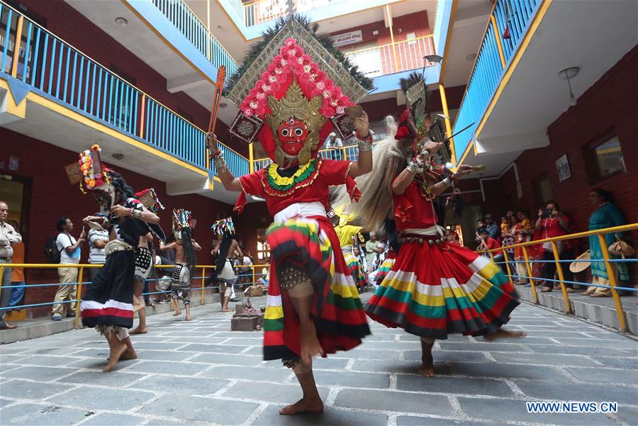 NEPAL-BHAKTAPUR-CULTURE-BHAIRAV DANCE