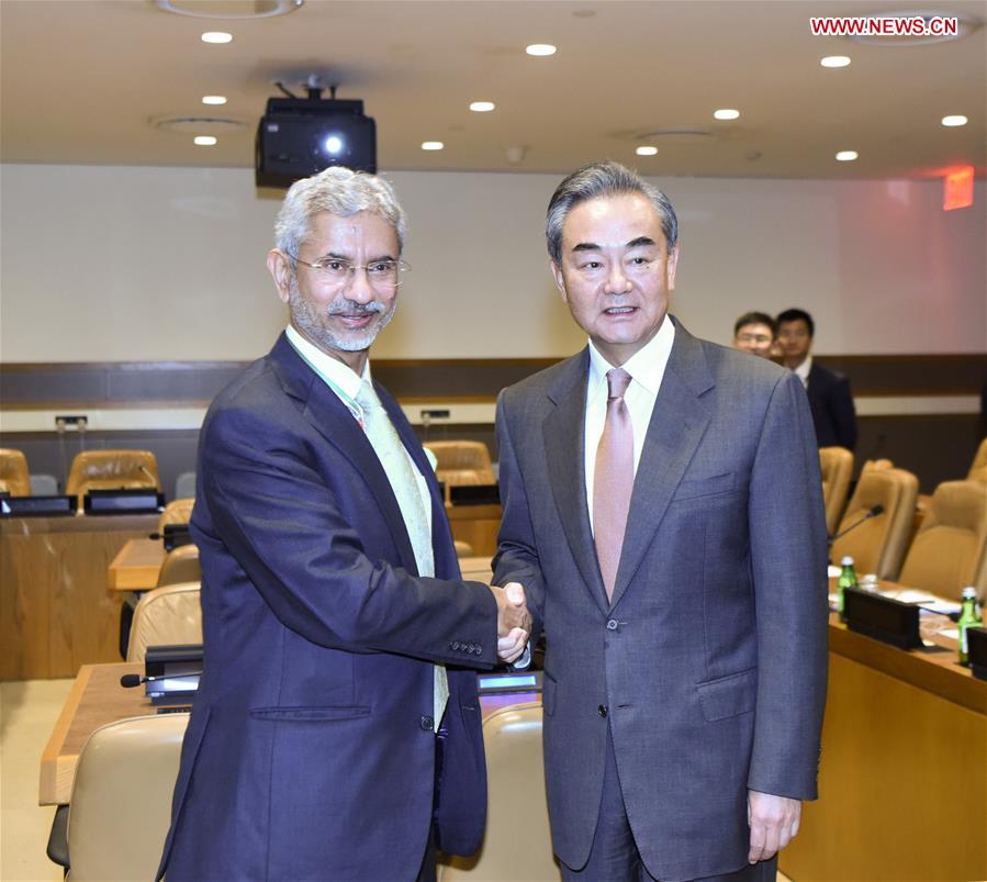 UN-CHINA-WANG YI-INDIA-FM-MEETING