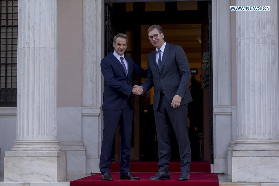 GREECE-ATHENS-MITSOTAKIS-SERBIA-VUCIC-MEETING