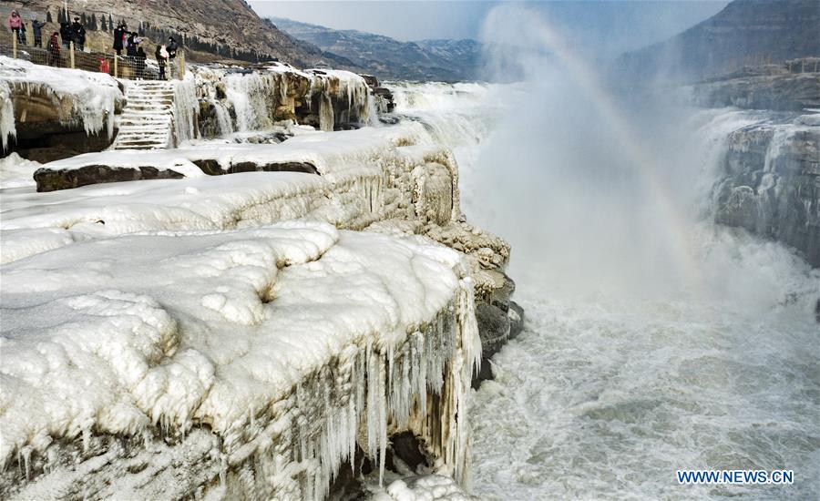 CHINA-SHAANXI-HUKOU WATERFALL-WINTER SCENERY (CN)