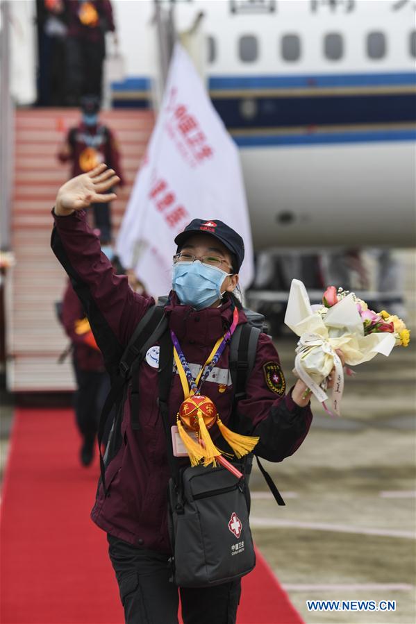 CHINA-GUANGXI-COVID-19-MEDICS-RETURN HOME-ARRIVAL (CN)