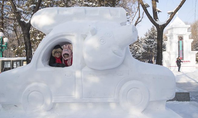 32nd Harbin Sun Island Int'l Snow Sculpture Art Exposition held in NE China