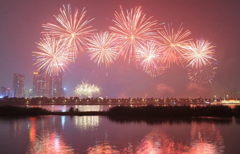 Fireworks show held to celebrate Army Day in China's Changsha